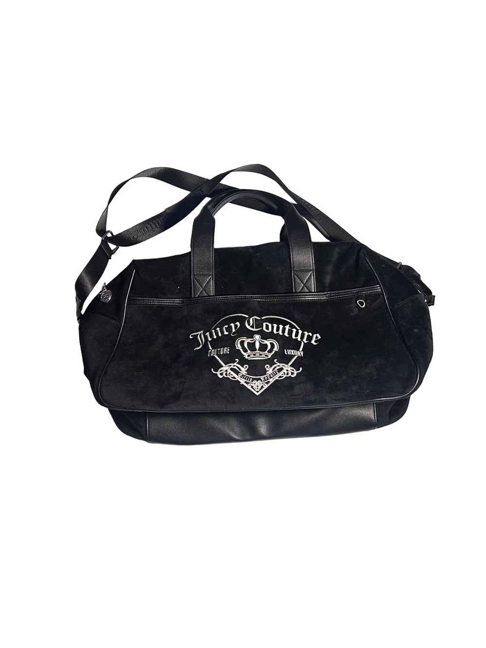 Juicy Couture Black Logo Duffel Bag with Shoulder Strap